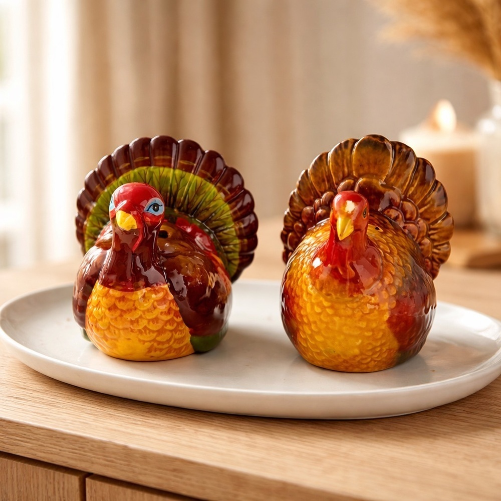 Thanksgiving Harvest Salt and Pepper Shakers Beautiful Table Statement Pieces
